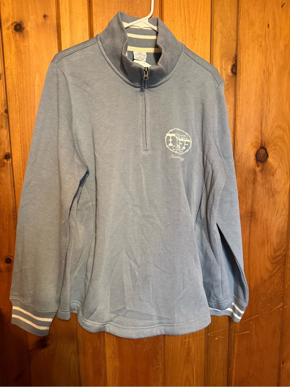 Cowgirl Tuff Light Blue Quarter-Zip Pullover